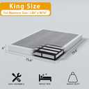 SHLAND Box Springs King 6 Inch High King Size Box Spring Strong Metal Frame Mattress Foundation with Fabric Cover, Box Spring King Size Bed, Easy Assembly