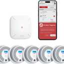 X-Sense Smart Smoke Detector Carbon Monoxide Detector Combo, Battery-Operated (Not AC Hardwired) Interconnected Combination Smoke Carbon Monoxide Detector, 5 Detectors with 1 Base Station, SC07-MR51