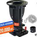 Fifth Wheel to Gooseneck Cushioned Trailer Hitch Adapter - 12" to 16" Adjustable Height Converter Gooseneck Trailer Hitch Adapter (Black)