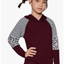 Perfashion Girls Long Sleeve Shirt Hoodie Active Tee Pullover Top with Thumb Hole Workout Running 6-15Years (12-13 Years, Pink Unicorn)