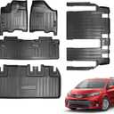 Vanseno Compatible for 2013-2020 Toyota Sienna 8 Seat Floor Mats and Cargo Liner Trunk Mat Upgrade All Weather Rubber Mat for 2013 2014 2015 2016 2017 2018 2019 2020 Toyota Sienna Accessories