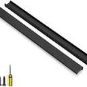 Ravinte 6 Pack Finger Pulls for Cabinets 400mm/15.75" Length Black Edge Pulls Matte Black Finger Cabinet Concealed Handles for Kitchen Drawer Tab Handle