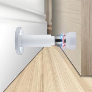 Door Stoppers  Heavy Duty Magnetic Door Stopper for Wall & Bottom of Door  Premium Adjustable Door Stop with Heavy-Duty Windproof Design, Constructed with SUS304 (White-1PCS)