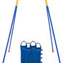 FUNLIO Foldable Swing Stand for Kids with 4 Sandbags, Heavy Duty Metal A-Frame Indoor/Outdoor for Backyard, Suitable Most Toddler/Baby Jumper/Hammock Chair (Blue)