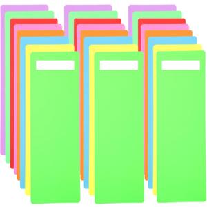 50 Pcs Library Book Dividers with 110 Pcs Stickers Library Shelf Dividers 4 x 12 Inch Plastic Shelf Dividers and Assorted Colored Bookshelf Markers for Shelves Library