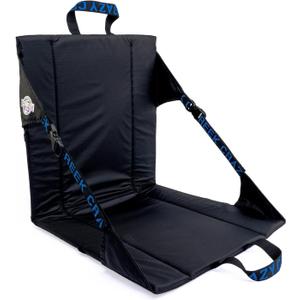 Crazy Creek Original Chair Perfect for Stadium Seats, Camping, Hiking & More, Comfort on All Terrains, Adjustable Straps, Lightweight Design, Water-Resistant (Black W/ Blue)