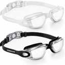 2 x Adult Swim Goggles 2 Pack No Leaking Goggles for Men Women Youth | Anti-Fog UV Protection Mirrored Swimming Glasses