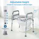 Raised Toilet Seat with Handles, Toilet Seat Risers for Seniors Width and Height Adjustable Raised Toilet Seat with Handles for Elderly