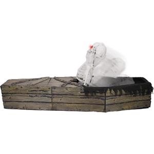Haunted Hill Farm 5.2-Ft. Reaper in Coffin Halloween Animatronic