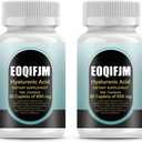 New Hyaluronic-Acid-Vegan, Non-GMO for Skin Hydration and Joint Care 30Caplets 850 mg-2PC