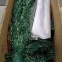 4.9 Ft Cross Christmas Tree, Foldable Artificial Christmas Tree with Lights & White Silk Scarf, Jesus Christ Catholic Cross Decor, Xmas Outdoor Decorations for Church Yard Living Room (Green)