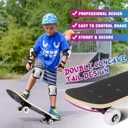 Honoson 7 Pcs Skateboard for Toddlers Beginners Knee Elbow Pads Wrist Guards Gear Set, Age 6-10 Kids 24 x 6"
