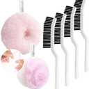 Hard Bristle Crevice Cleaning Brush & Non Scratch Soft Scrub Brush Set, 6-Pack: 4 Stiff Gap Grout Brush+2 Gentle Sponge Brush, Multi-Purpose Bathroom & Kitchen Cleaning Tool