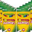Crayola Fine Line Markers for Kids (12 Boxes), Bulk Coloring Markers for School, 10 Assorted Colors, Essential Teacher Classroom Supplies, Ages 3-5 Yrs Old 