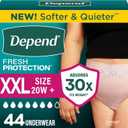 Depend Fresh Protection Adult Diapers, Incontinence & Postpartum Bladder Leak Underwear for Women, Disposable, Maximum, Medium, Blush, 30 Count, 