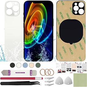 ReuWeu Rear Back Cover Glass Replacement Compatible with iPhone 13 Pro Max 6.7" + Professional Tools (Silver)