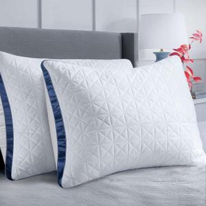 Pillows Standard Size Set of 2 Cooling Hotel Luxury Bed Pillows for Sleeping 2 Pack, Supportive Breathable Down Alternative Gusset Standard Pillow for Back Stomach or Side Sleepers (Standard (Pack of 2), Sapphire Blue)