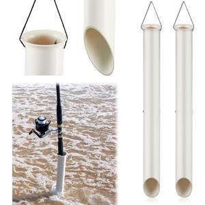 DoubleFill Tubular Sand Spikes for Surf Fishing PVC Surf Shore and Beach Fishing Rod Holder Sand Spike for Beaches, Rivers and Sandy Beaches
