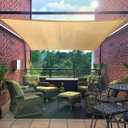 Patio Sun Shade Sail Canopy, 12' x 20' Rectangle Shade Cloth UV Block Sunshade Sail - Outdoor Cover Awning Shelter for Pergola Backyard Garden Playground (Sand Color)