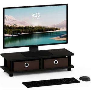 Furinno Turn-N-Tube Monitor Stand, Espresso/Black