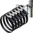Heavy Duty Reusable Ratchet Zip Ties, 12 & 20 Inch Adjustable Locking Cable Ties with Strap Lock Design, Stainless Steel Buckle, Outdoor UV Resistant Black Securing Straps (6PC/20IN)