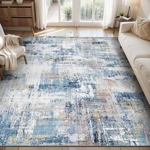 Area Rugs for Living Room Rug 8x10 Bedroom Rug Washable Carpet for Bedroom Abstract Modern for Dining Room Office Low Pile Contemporary Non Slip Colorful