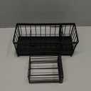 Cisily Black Sponge Holder for Kitchen Sink, Sink Caddy Organizer with High Brush Holder, Kitchen Countertop Organizers and Storage Essentials, Rustproof 304 Stainless Steel, Soap Dispenser Organize