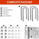 Square U-Bolt Kit for Boat Trailer Mounting Axle Leaf Springs Zinc(4 U-Bolt + 2 Plate), Heavy Duty Square U-Bolts with Nuts and Frame Plate for Trailer Automobiles Trailer, 2" W x 5" L