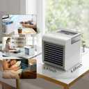 Portable Air Conditioner Fan, 4-in-1 Mini Air Cooler with 450ML Water Tank, 3 Speeds Portable Fan 7 Colors LED Ambient Light, Mini Evaporative Cooler Desktop Humidifier Fan for Bedroom Office Travel