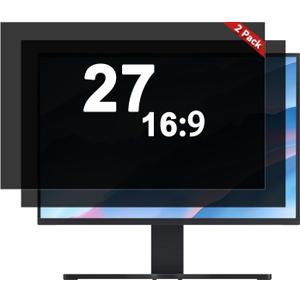 [2-Pack] 27 Inch Computer Privacy Screen Filter (16:9 Aspect Ratio) - Removable, Anti-Glare & Blue Light Blocking, Compatible with HP Dell, ASUS Acer, Samsung Monitors