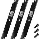 Standard Mower Blades 24.125" Replacement for Bad Boy 038-7202-00 038-7230-00 Fits 72 Inch Deck AOS Outlaw Extreme Diesel 1500cc Circle Center Hole 3PCS with Bolts and Washers