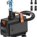 AquaMiracle 600GPH Submersible Water Pump Pond Pump(2270L/H, 35W), Water Fountain Pump Aquarium Water Pump with Flow Control for Fish Tank, Waterfall, Statuary, Filtration, Water feature, Hydroponics