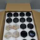 Woaiwo-q 10 oz Honey Jars with Dipper, 20 Pack Hexagon Glass Jars with Black Lids, Wooden Honey Sticks for Baby Shower Favors/Wedding Favors for Guests