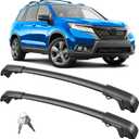 FengYu Lockable Roof Rack Cross Bars 220lb Compatible with Honda Passport 2019-2025 with Raised Rails, Heavy Duty Aluminum Roof Rails Crossbars Cargo Bars Canoe Rooftop Black Carrier Luggage