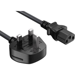 England UK Power Cord, 3 Pin Connector for Computers, TVs, Monitors, & More (IEC-320-C13 to UK Plug BS1363) (UK England)