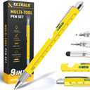 KEZKALS Stocking Stuffers for Men Adults, 9 in 1 Multitool Pen Gifts for Men, White Elephant Gifts for Adults, Mens Stocking Stuffers, Mens Gifts for Dad Him Husband, Dad Christmas Gifts, Cool Gadgets (Yellow)