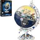 JMBricklayer Globe Space Station Building Set for Adults,360 Rotatable Globe Display Model with LED Light 70006,Space Planet Immigration Station Model Kits,Ideal Gift for Teens and Kids 8+(2803PCS