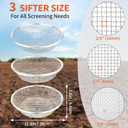 3PCS Soil Sifter for Gardening, Heavy Duty Rock Sieve Fits 5 Gallon Bucket, 1/4 Inch, 1/8 Inch, 2/5 Galvanized Garden Sifter Compost Dirt Sifter, Sand Gravel Sawdust