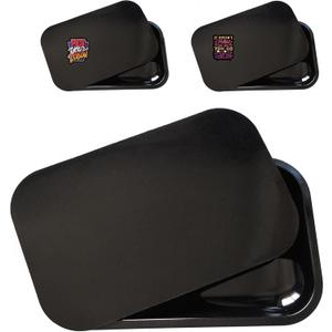 LOSTABA Rolling Tray with Magnetic Lid, Rolling Trays with Cover, Metal Tray with Cover. Come with Sticker (11”x7”)