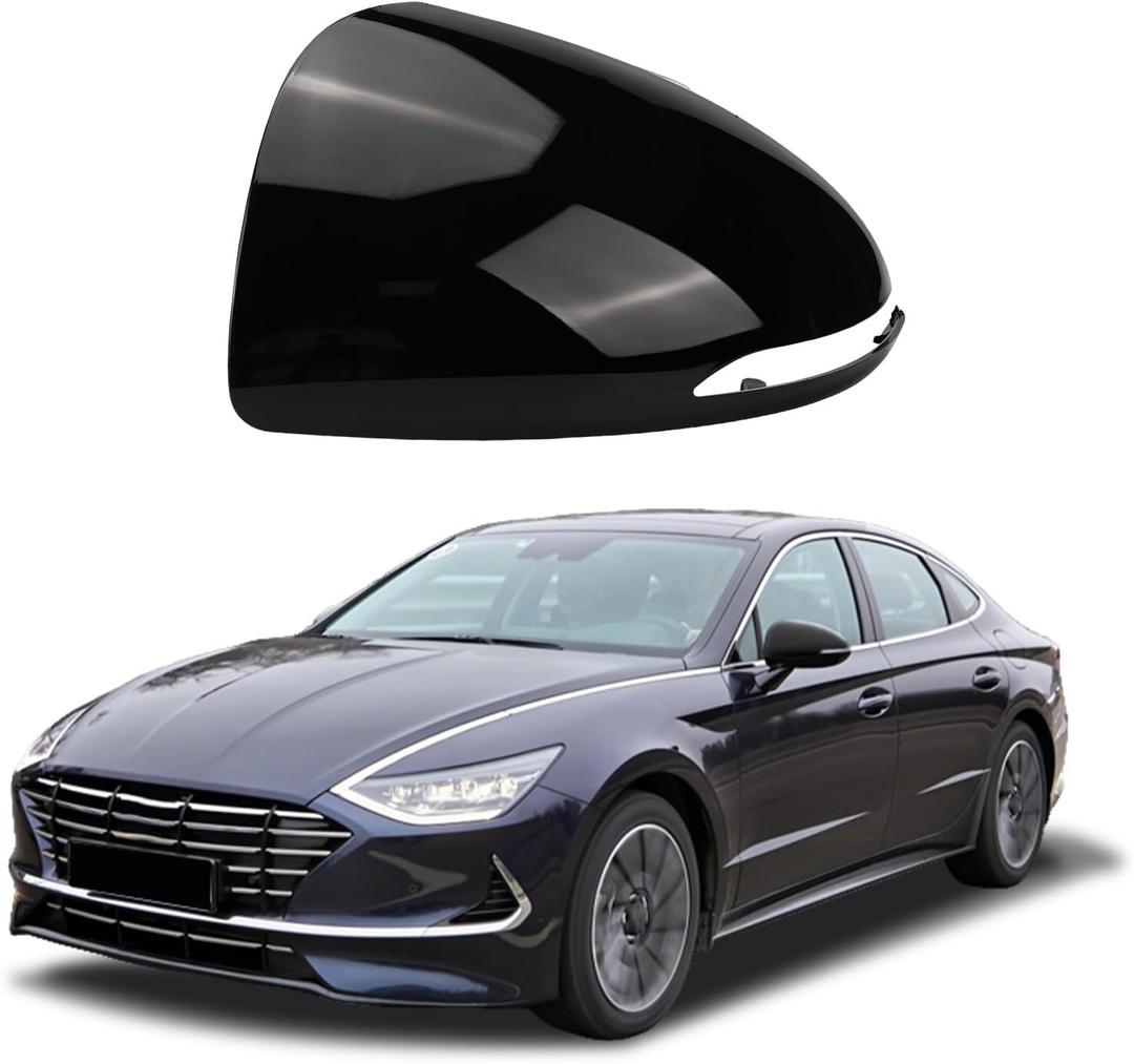 Left Driver Side Mirror Cap Cover Compatible with Hyundai Sonata 2020 2021 2022 2023 Replacement Accessories Mirror Guard Housing with Turn Signal