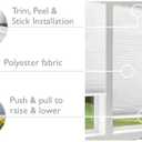 Redi Shade No Tools Easy Lift Trim-at-Home Cordless Pleated Light Filtering Fabric Shade White, 36" W x 64" L, (Fits windows 19"- 36")