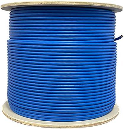TSCables | Cat6 Plenum Shielded (CMP) Overall Foil Shield (F/UTP), 1000ft, 23AWG | 100% Solid Bare Copper | 550MHz | Bulk Ethernet Cable (Cat6 Plenum STP Shielded, Blue, 1000ft)