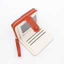 Small Wallets for Women Leather Bifold Zipper Pocket Colorful Flowers Wallet Credit Card Holder with ID Window