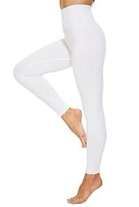DINNAPE Thick Fleece Lined Warm Leggings for Women High Waisted Tummy Control Leggings Winter Warm Tights White XL