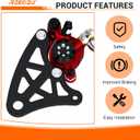 Mini Bike Hydraulic Brake Kit with Rear Caliper Mount Bracket Adapter Compatible with Monster Mega Moto 80cc 105cc MMB80 MMB105 Minibike GMB100 Coleman RB100 Powersports Parts