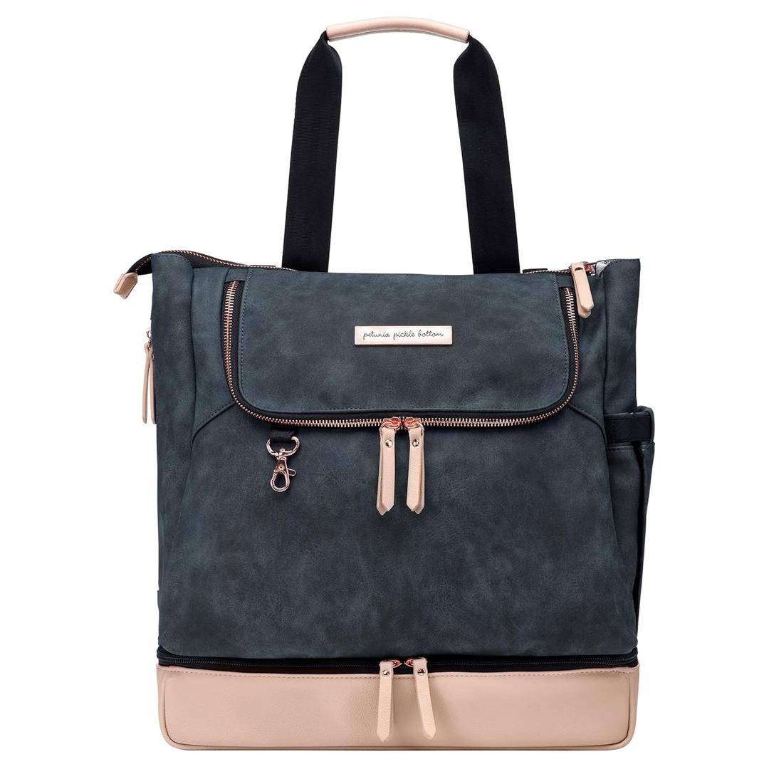 Petunia Pickle Bottom Pivot Backpack, Multiple Carrying Options, Insulated Pockets, Modern Silhouette, Roomy Interior, Indigo/Blush