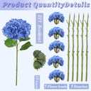 21" Real Touch Hydrangea Artificial Flowers with Long Stem & Leaves | 5Pcs Latex Faux Hydrangea Flowers for Home Decor Party Floral Arrangements Wedding Bouquets Centerpieces (Dark Blue)