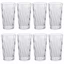 HONGBOLI Unbreakable Plastic Drinking Glasses，Set of 8, Shatter Proof Drinking Cups, Plastic Glass Cups, 10 oz Plastic Tumbler Cups, Dishwasher Safe (Transparent)