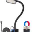 Magnetic Work Light, 2000 Lumens Led Machine Light with Strong Magnetic Base, 20 inch Flexible Magnetic Lamp for Garage, Workshop, Bandsaw, Lathe and Drill Press, 120V, Black (WJT-9008MWL-500)