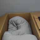 Momcozy Pregnancy Pillows with Cooling Cover, U-Shaped Full Body Maternity Pillow for Side Sleepers 57 Inch - Support for Back, Hip, Belly, Legs for Pregnant Women (Grey- Cooling Fabric)